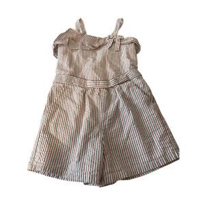 Hope and Henry size 6 girls romper red white and blue stripe 4th of July Summer